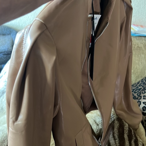 House of Harlow 1960 faux leather zip up Moto jacket - Picture 6 of 8